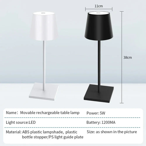 LED Desk Lamp Rechargeable Table Lamp 3 Levels Dimmable Bar Restaurant Ambiance Wireless Touch Lamps Waterproof Led Lights
